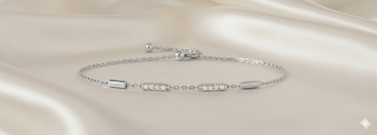 Multi-Station Diamond Bar Adjustable Bolo Chain Bracelet