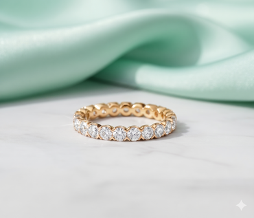 Shared Prong Round Brilliant Diamond Eternity Wedding Band