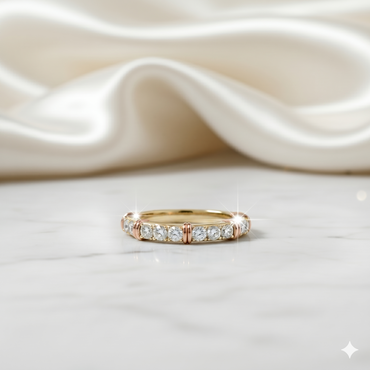 Segmented Multi-Stone Diamond Anniversary Band Ring