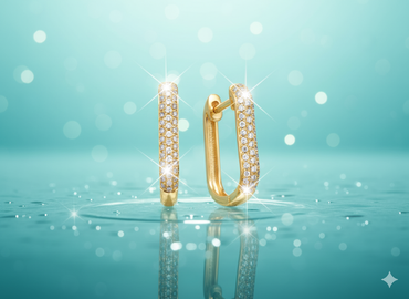 Multi Row Pavé Diamond U Link Hoop Earrings