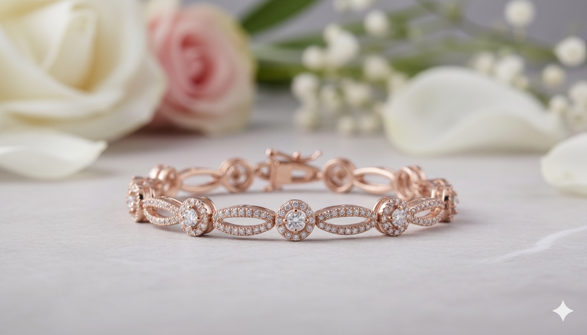 Round Cluster Halo Openwork Marquise Link Diamond Tennis