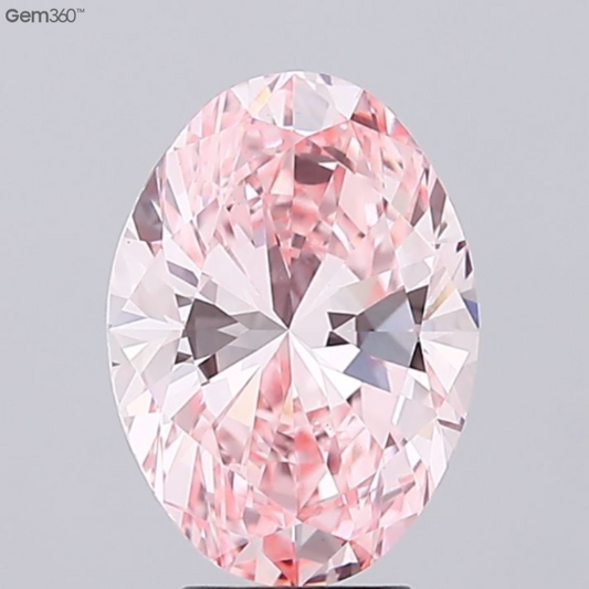 4.02 Carat Oval Cut Lab-Grown Diamond | Fancy Vivid Pink | VS2 Clarity | IGI Certified Excellent Polish & Symmetry