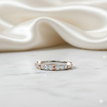 Segmented Multi-Stone Diamond Anniversary Band Ring