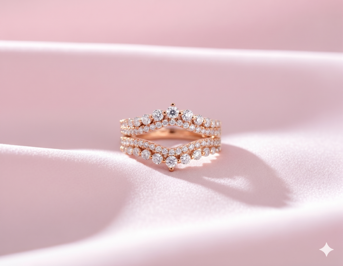 Curved Tiara Diamond Ring Enhancer Guard Band