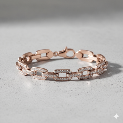 Pavé Diamond Heavy Oval Link Chain Bracelet