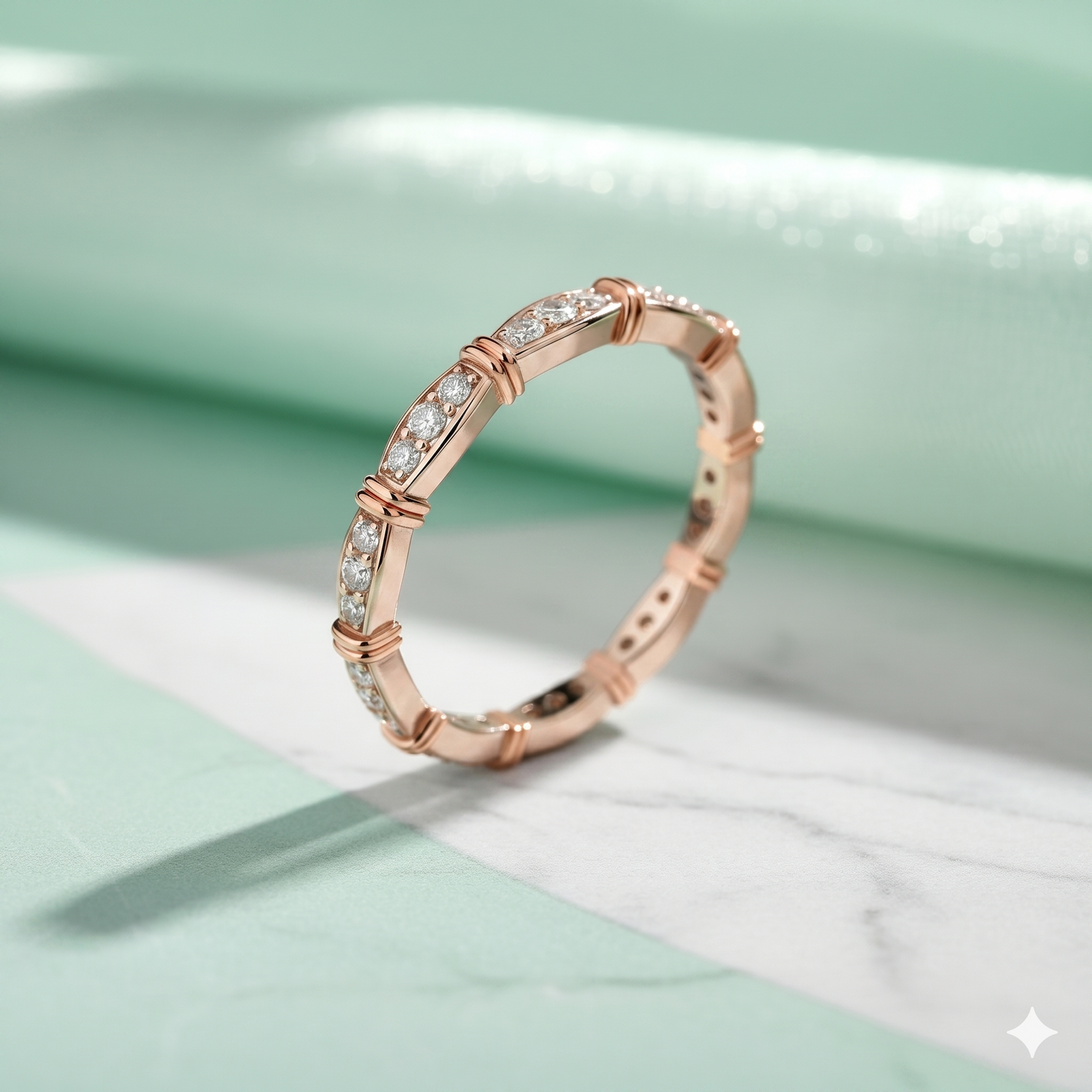 Segmented Bar Pavé Diamond Eternity Band