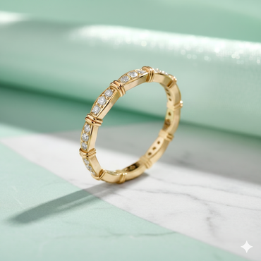Segmented Bar Pavé Diamond Eternity Band