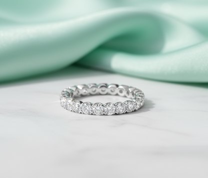 Shared Prong Round Brilliant Diamond Eternity Wedding Band