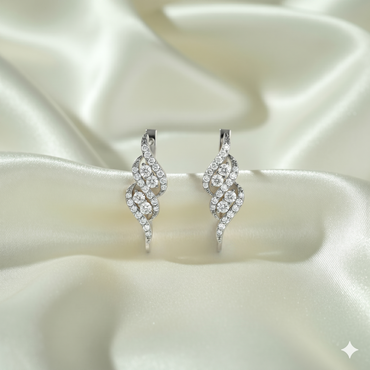 Diamond Wave S Hoop Earrings