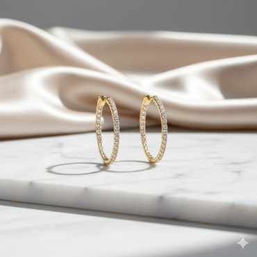 Inside Out Pavé Diamond Hoop Earrings