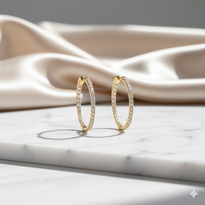 Inside Out Pavé Diamond Hoop Earrings