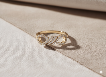 Interlocking Triple Ribbon Infinity Pavé Diamond Statement Ring