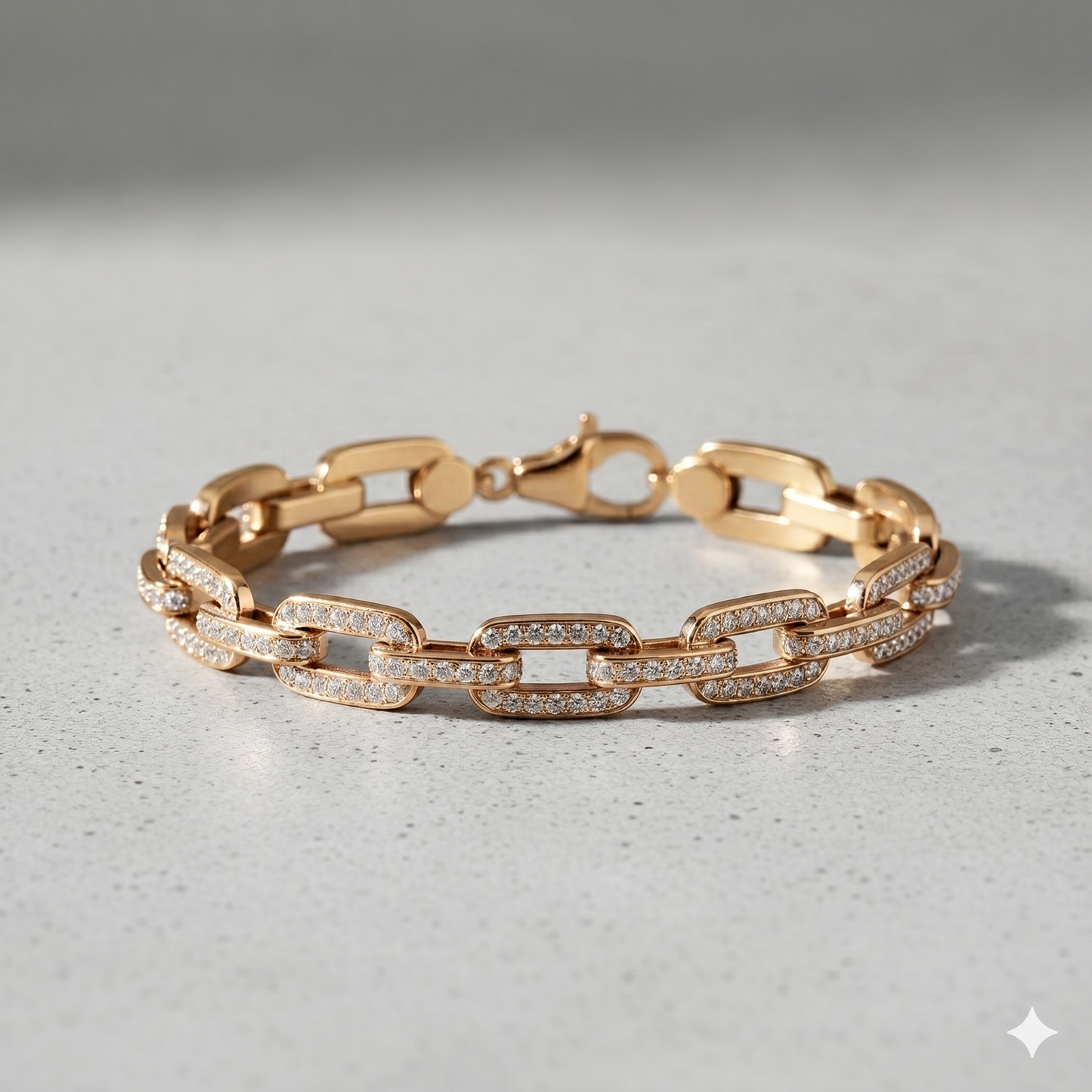 Pavé Diamond Heavy Oval Link Chain Bracelet