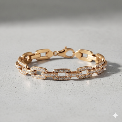 Pavé Diamond Heavy Oval Link Chain Bracelet