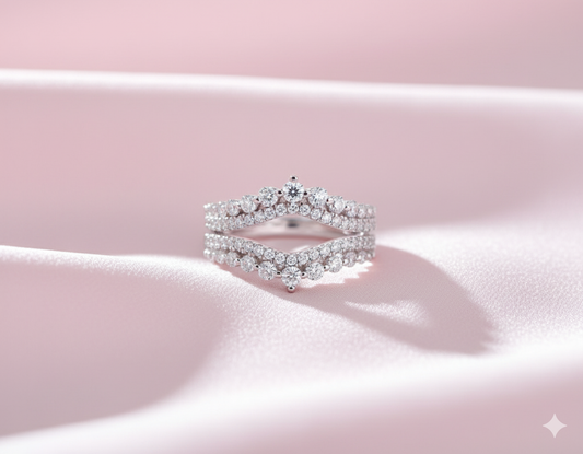 Curved Tiara Diamond Ring Enhancer Guard Band