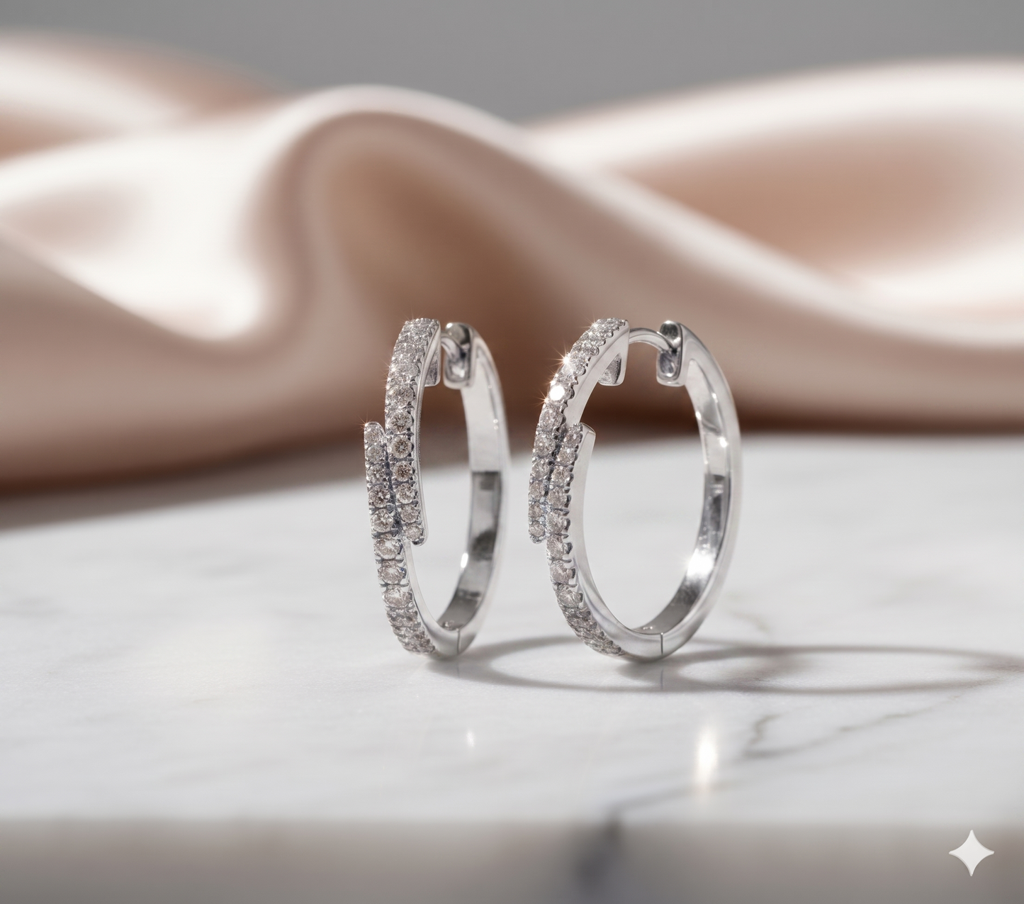 Bypass Wrap Crisscross Diamond Hoop Earrings