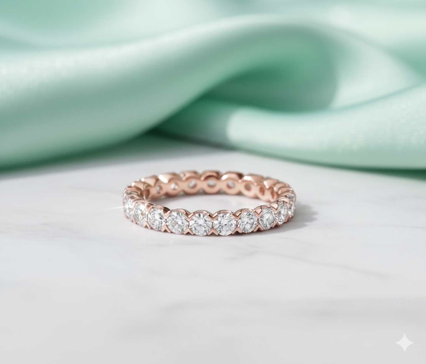 Shared Prong Round Brilliant Diamond Eternity Wedding Band