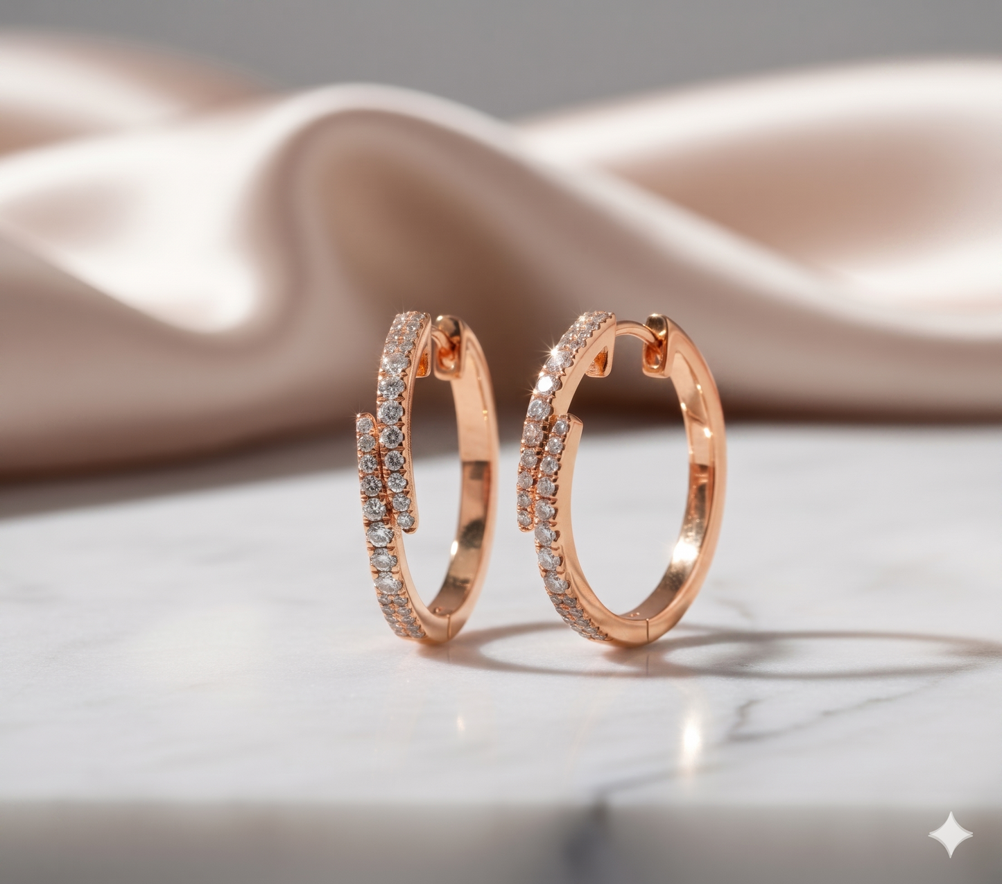 Bypass Wrap Crisscross Diamond Hoop Earrings