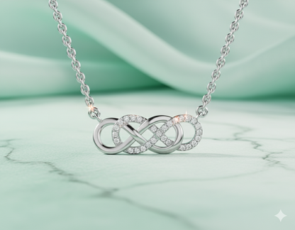 Interlocking Double Infinity Pavé Diamond Station Necklace