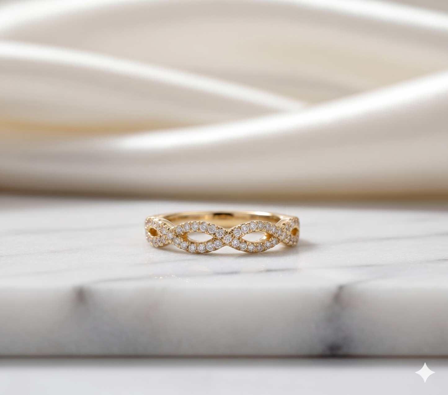 Interlocking Infinity Pavé Diamond Wedding Band