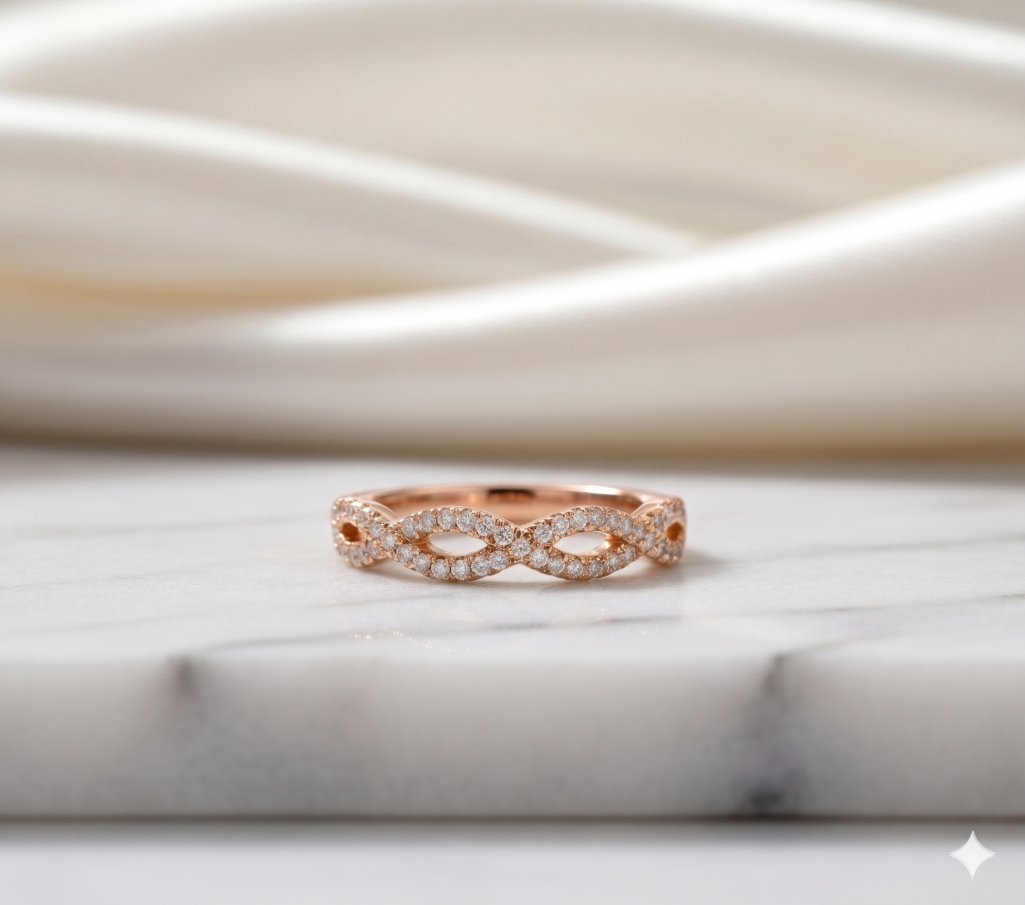 Interlocking Infinity Pavé Diamond Wedding Band