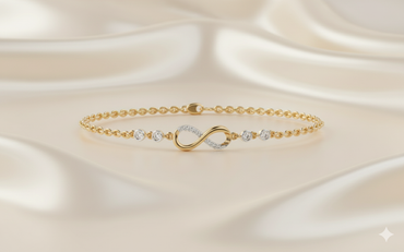 Bezel Station Infinity Ribbon Pavé Diamond Chain Bracelet