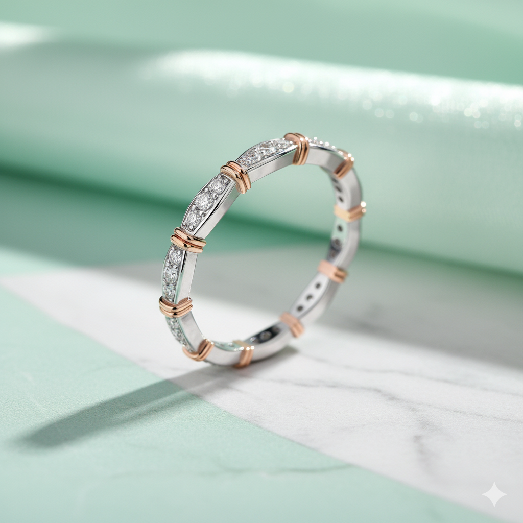 Segmented Bar Pavé Diamond Eternity Band