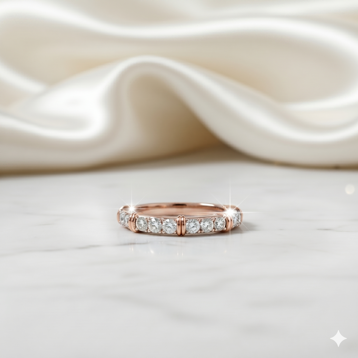 Segmented Multi-Stone Diamond Anniversary Band Ring