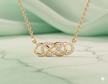 Interlocking Double Infinity Pavé Diamond Station Necklace