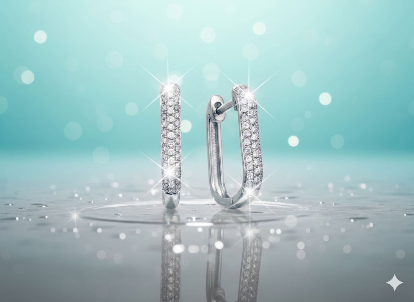 Multi Row Pavé Diamond U Link Hoop Earrings