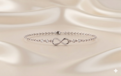 Bezel Station Infinity Ribbon Pavé Diamond Chain Bracelet