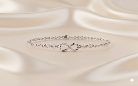Bezel Station Infinity Ribbon Pavé Diamond Chain Bracelet