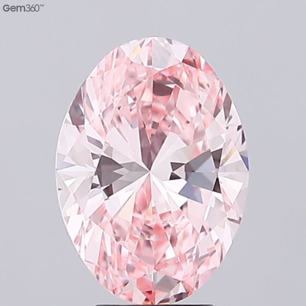 4.02 Carat Oval Cut Lab-Grown Diamond | Fancy Vivid Pink | VS2 Clarity | IGI Certified Excellent Polish & Symmetry
