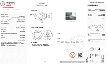 2.05 Carat Round Brilliant Lab-Grown Diamond | Fancy Vivid Green | VS1 Clarity | IGI Certified Excellent Cut