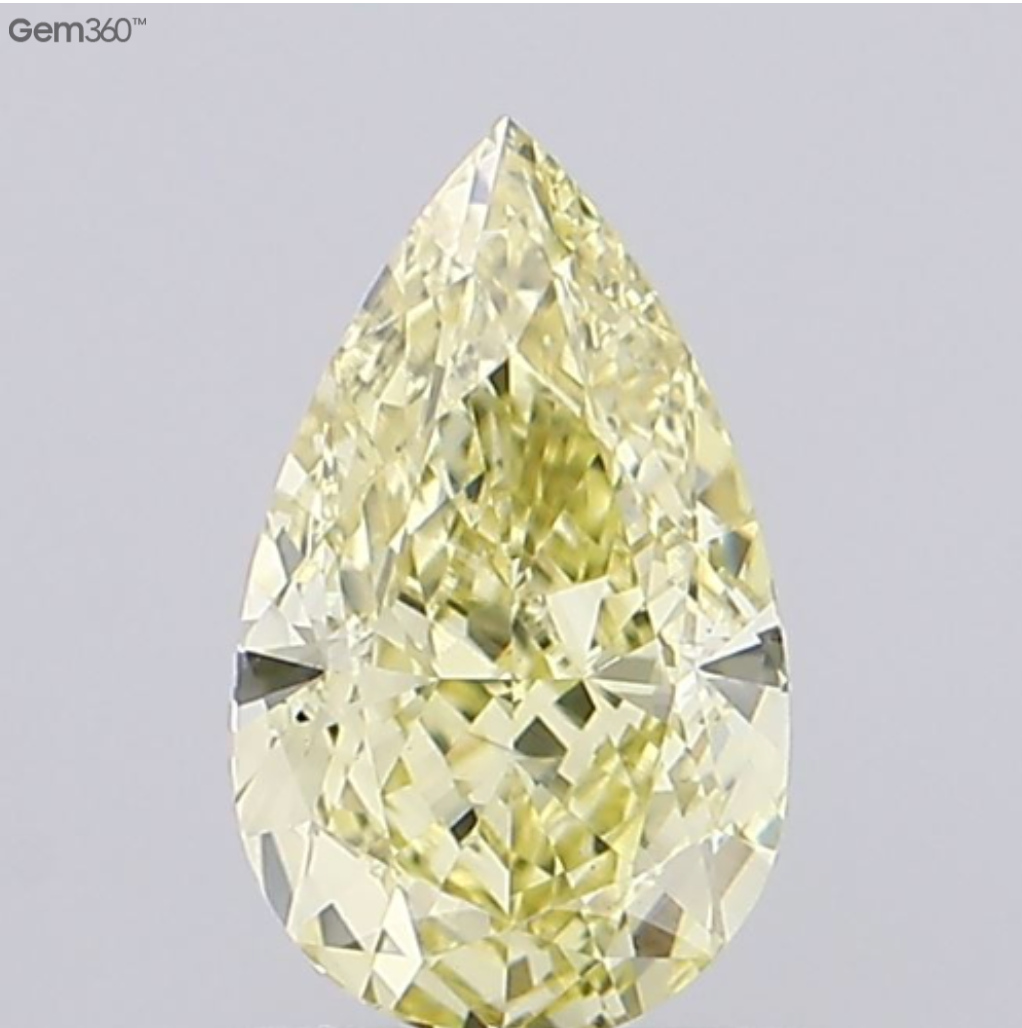 1.06 Carat Pear Shaped Lab-Grown Diamond | Fancy Intense Yellow | VS1 Clarity | IGI Certified Excellent Polish & Symmetry