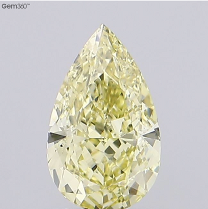 1.06 Carat Pear Shaped Lab-Grown Diamond | Fancy Intense Yellow | VS1 Clarity | IGI Certified Excellent Polish & Symmetry
