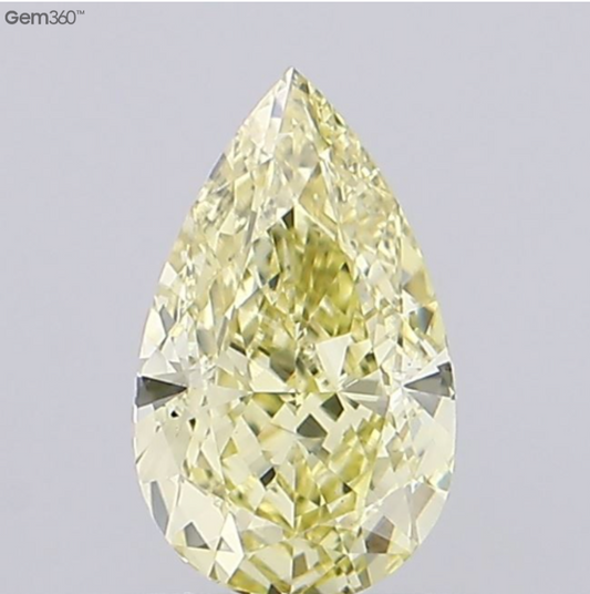 1.06 Carat Pear Shaped Lab-Grown Diamond | Fancy Intense Yellow | VS1 Clarity | IGI Certified Excellent Polish & Symmetry