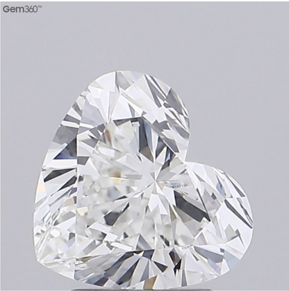 2.28 Carat Heart Shaped Lab-Grown Diamond | F Color | VVS1 Clarity | IGI Certified Excellent Polish & Symmetry