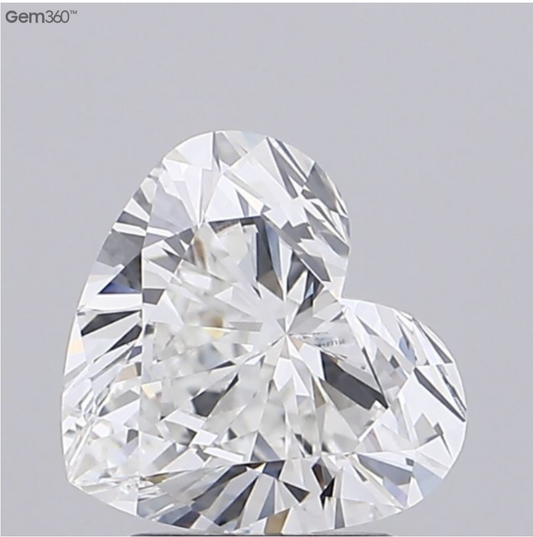 2.28 Carat Heart Shaped Lab-Grown Diamond | F Color | VVS1 Clarity | IGI Certified Excellent Polish & Symmetry
