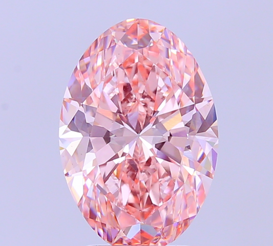 4.00 Carat Oval Cut Lab-Grown Diamond | Fancy Vivid Pink | VS1 Clarity | IGI Certified Excellent Polish & Symmetry