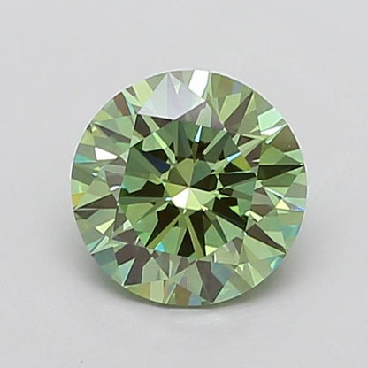 2.05 Carat Round Brilliant Lab-Grown Diamond | Fancy Vivid Green | VS1 Clarity | IGI Certified Excellent Cut